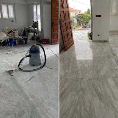 Polissage de marbre avant apres